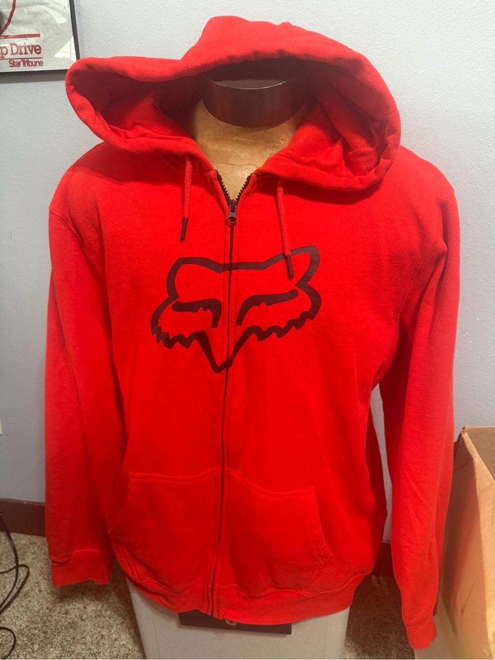 Fox Racing Men’s XXL Red Zip-Up Hoodie